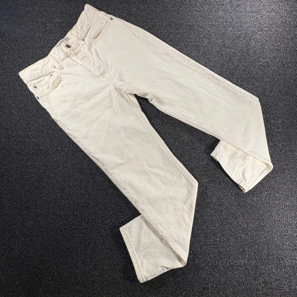 Everlane The Relaxed Straight Jean Womens 24 Cream Organic‎ Cotton Denim